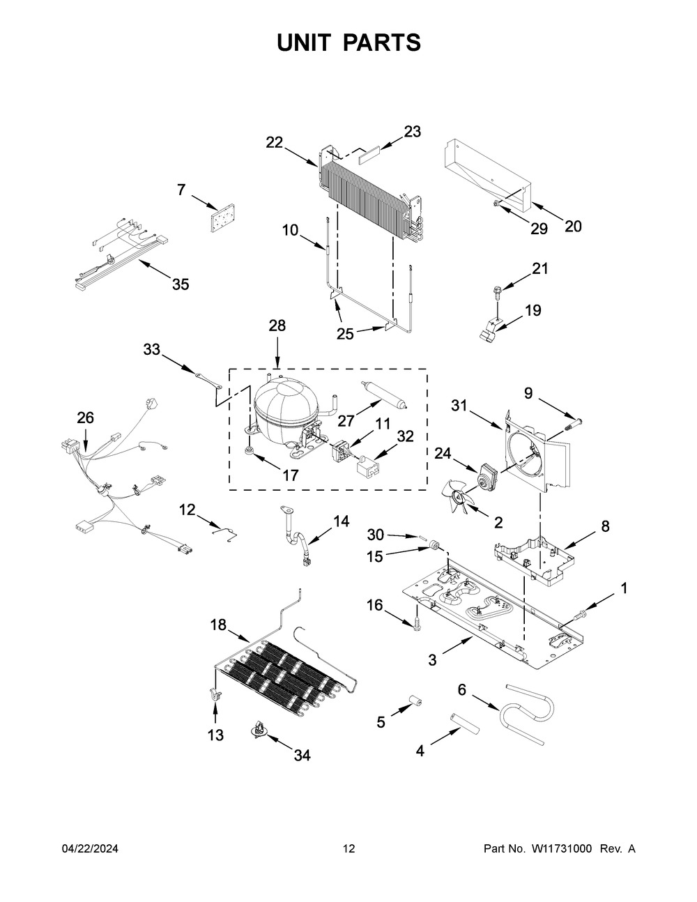 Unit Parts Diagram and Parts List for WRX735SDHB10  Whirlpool Refrigerator