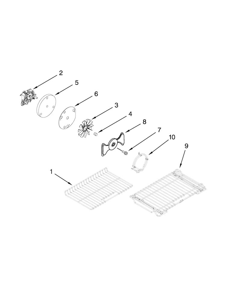 Internal Oven Parts Diagram and Parts List for KFGD500ESS00  KitchenAid Range
