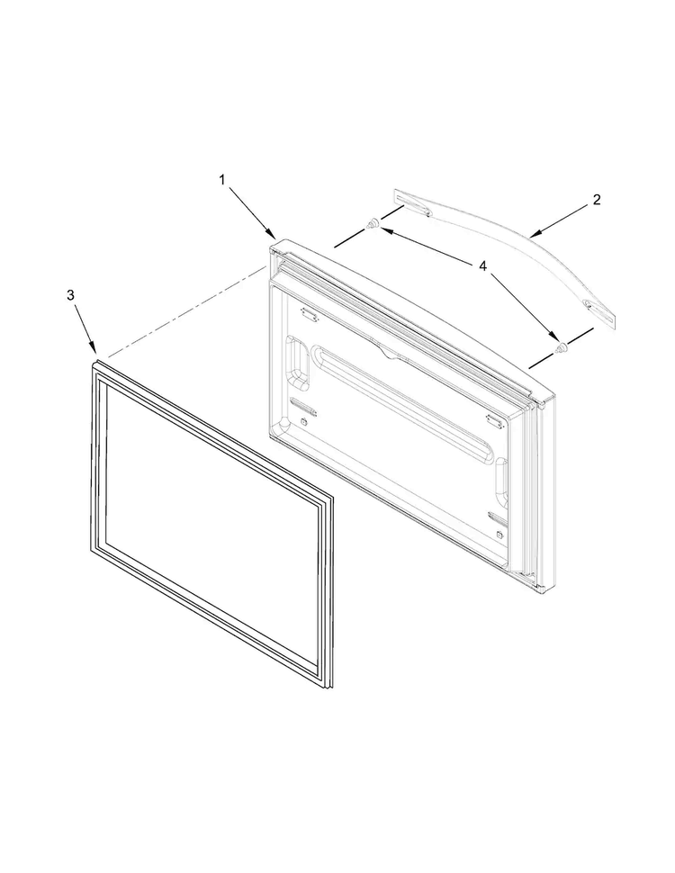Freezer Door Parts Diagram and Parts List for WRF532SNBB01  Whirlpool Refrigerator