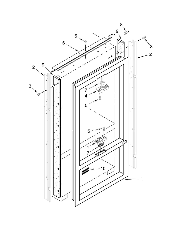 Cabinet Trim Parts Diagram and Parts List for KBFN502EBS00  KitchenAid Refrigerator