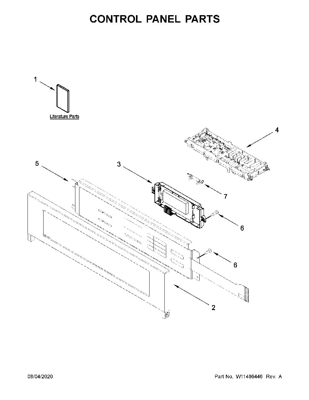 Control panel parts Diagram and Parts List for WOS11EM4EB02  Whirlpool Wall Oven