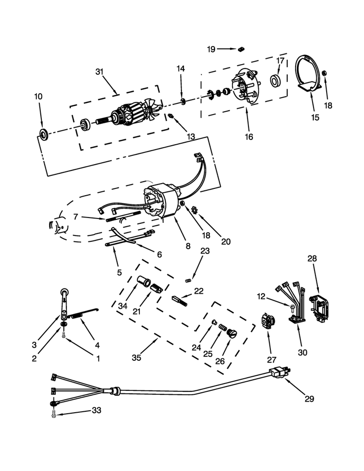 Motor And Control Unit Parts Diagram and Parts List for 5KPM5BER4  KitchenAid Mixer