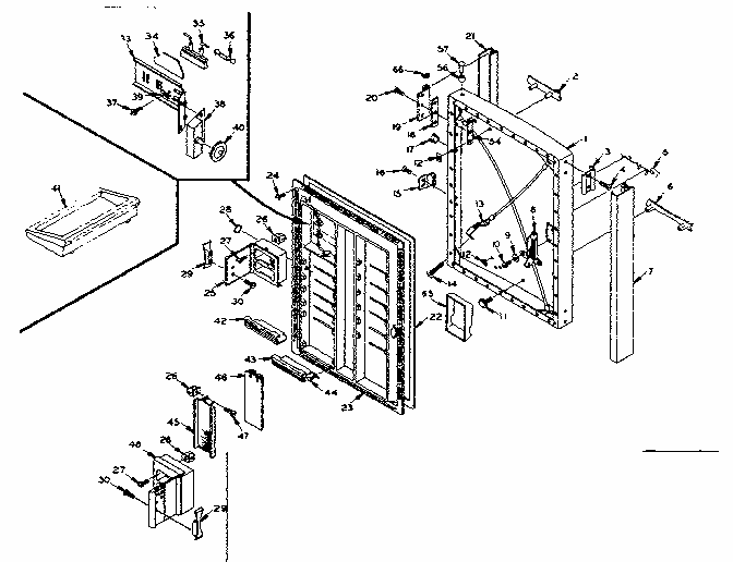 Refrigerator Door Parts Diagram and Parts List for 106MR11E-G  Kenmore Refrigerator