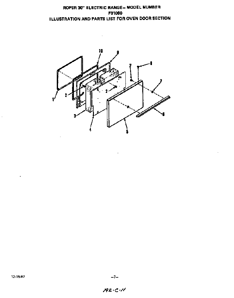 #f91080 Diagram and Parts List for F9208*0  Roper Range