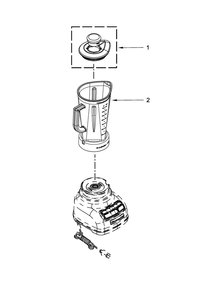 Attachment Parts Diagram and Parts List for 7KSB1575ZTG0  KitchenAid Blender