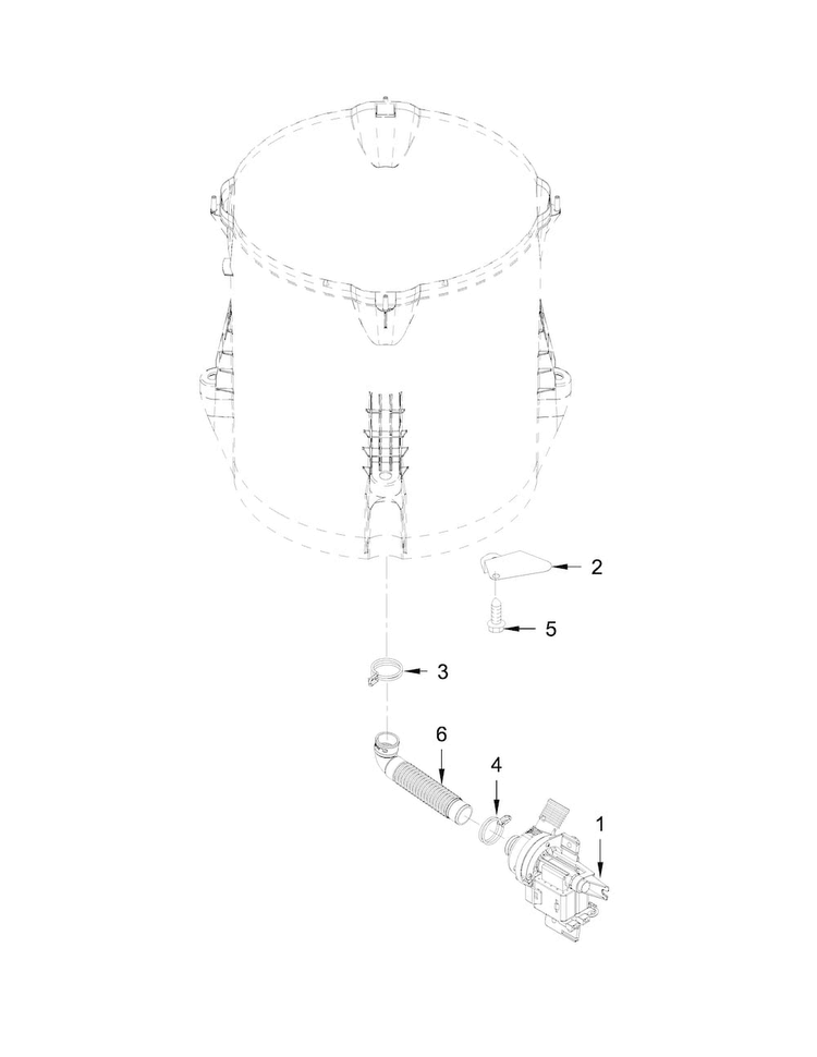 Pump Parts Diagram and Parts List for WTW8040DW0  Whirlpool Washer
