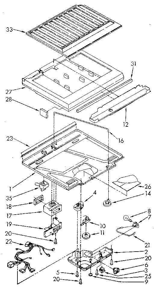 Compartment Separator Diagram and Parts List for ET18NKKWF01  Whirlpool Refrigerator