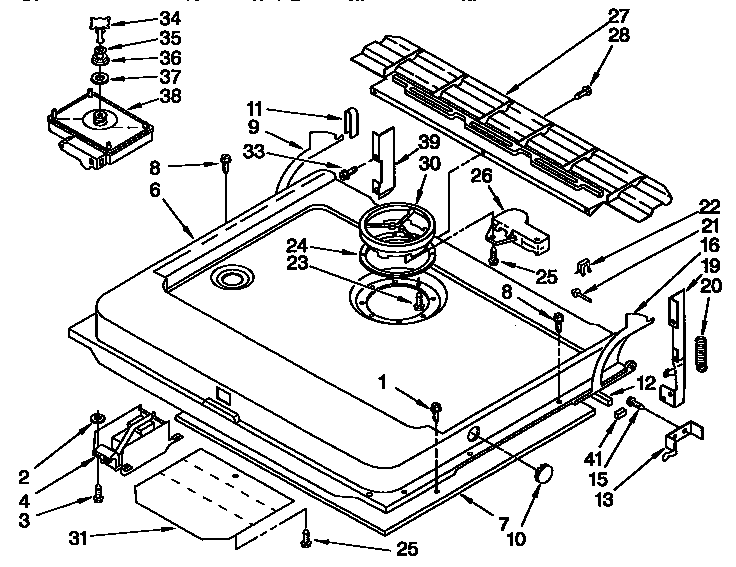 Door And Latch Parts Diagram and Parts List for KUDI23BWH0  KitchenAid Dishwasher