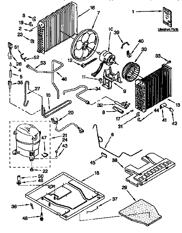 Unit Diagram and Parts List for 1069722991  Kenmore Air Conditioner