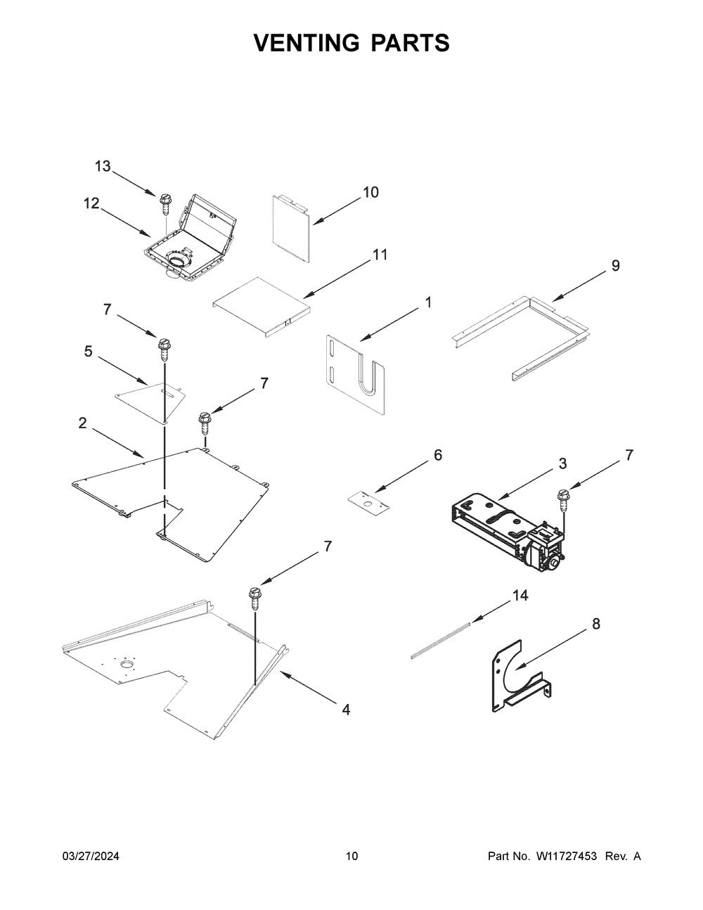 Venting Parts Diagram and Parts List for KFGC506JSS07  KitchenAid Range