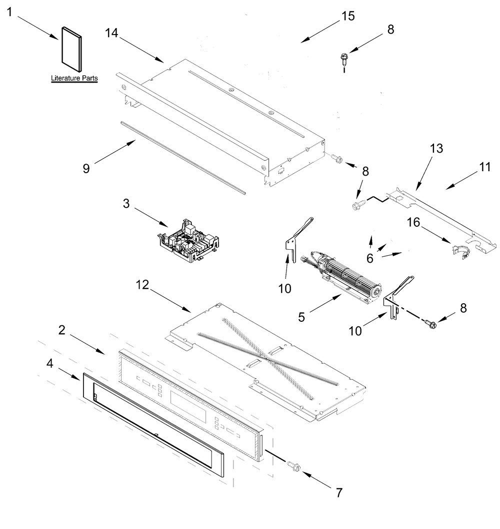Control Panel Parts Diagram and Parts List for JOEDC530RL00  Whirlpool Wall Oven