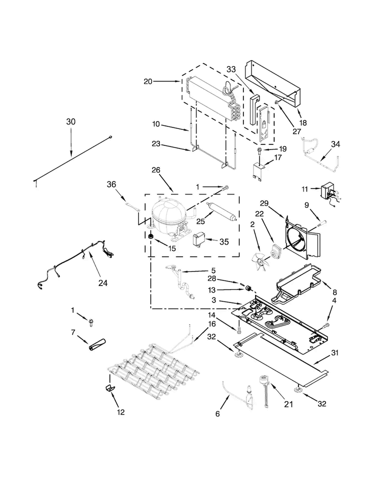Unit Parts Diagram and Parts List for WRX988SIBH03  Whirlpool Refrigerator