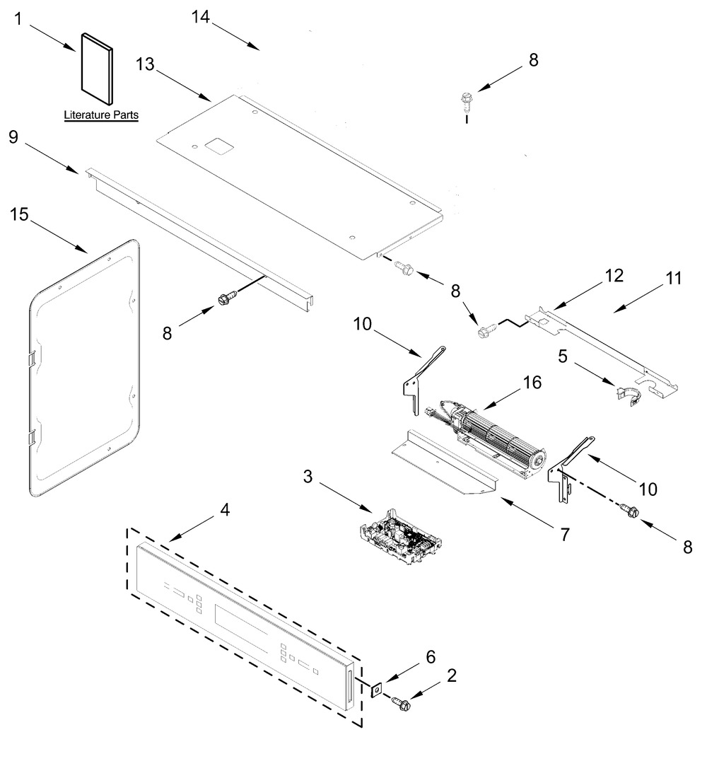 Control Panel Parts Diagram and Parts List for JOECC730RM00  Whirlpool Microwave Oven Combo