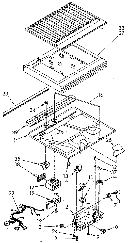 Compartment Separator Diagram and Parts List for ET20AKXSF07  Whirlpool Refrigerator