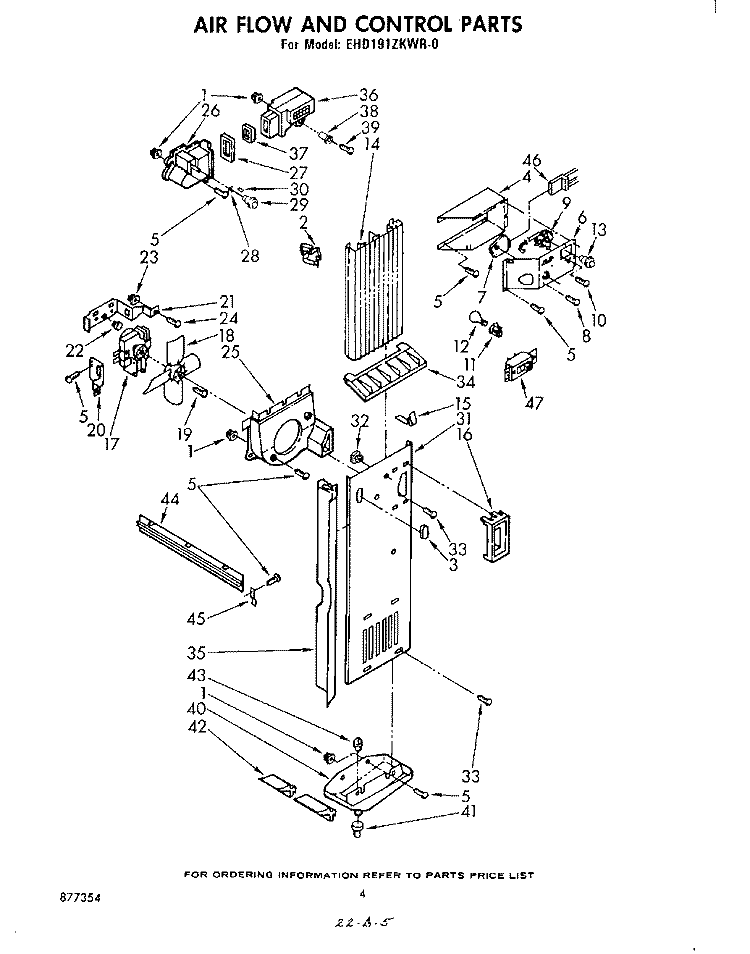 AIR FLOW AND CONTROL , PARTS NOT IL Diagram and Parts List for EHD191ZKWR0  Whirlpool Refrigerator