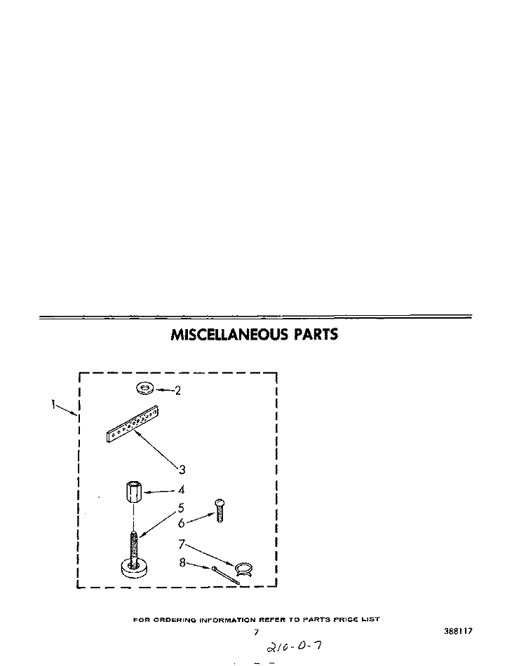MISCELLANEOUS Diagram and Parts List for LA5400XPW3  Whirlpool Washer