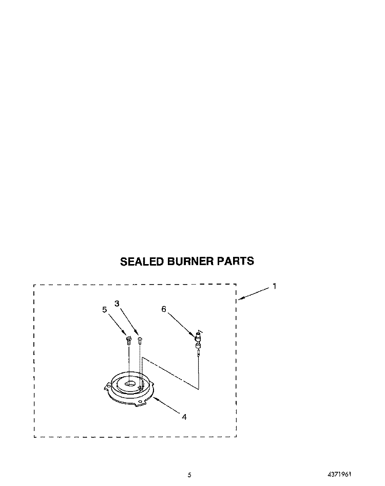 SEALED BURNER Diagram and Parts List for FGP357YW1  Roper Range