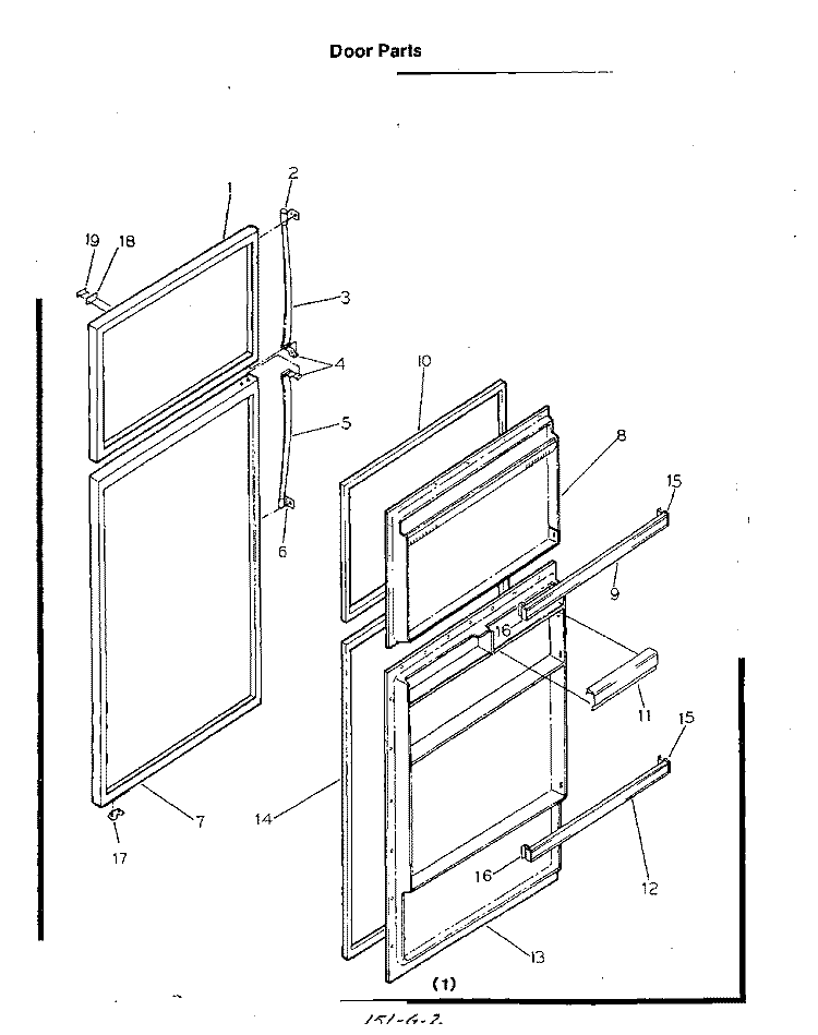 DOOR Diagram and Parts List for 8617W0A  Roper Refrigerator