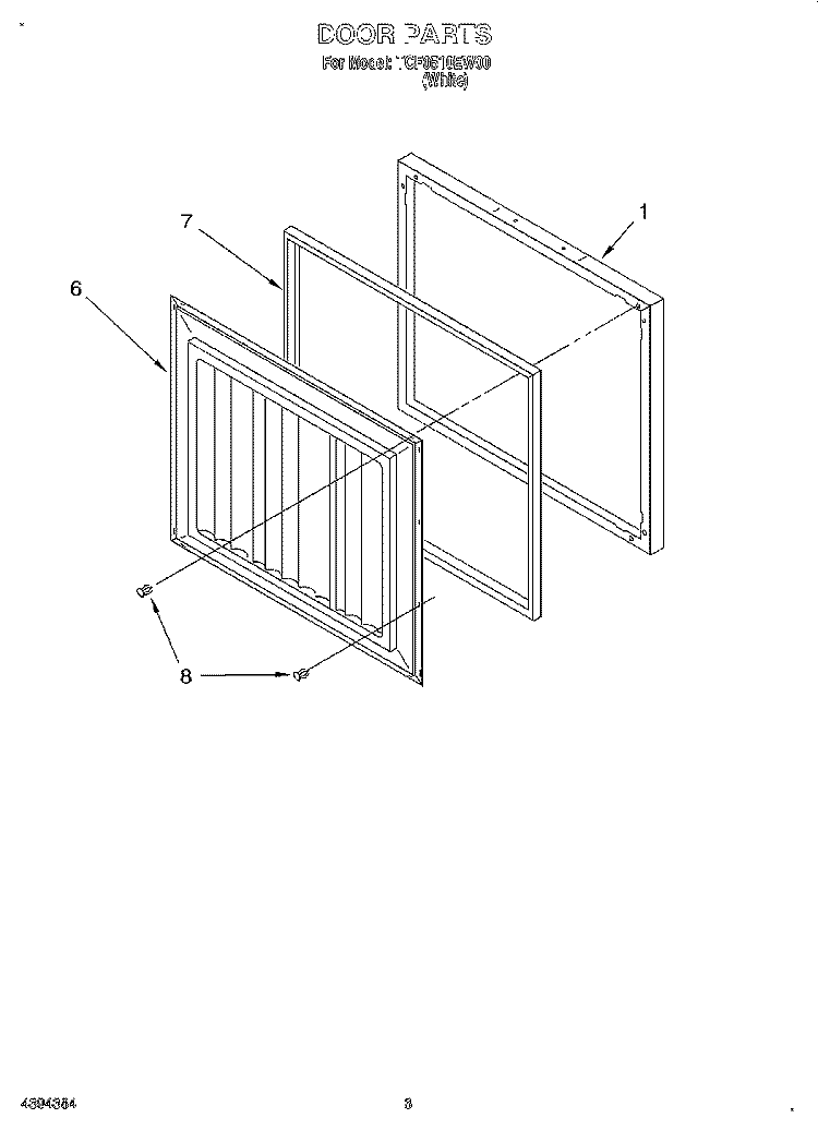 SECTION Diagram and Parts List for TCF0510EW00  Whirlpool Freezer