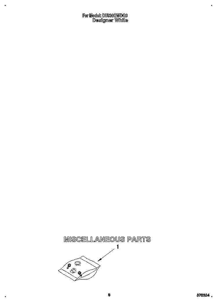 MISCELLANEOUS Diagram and Parts List for DU930QWDQ0  Whirlpool Dishwasher