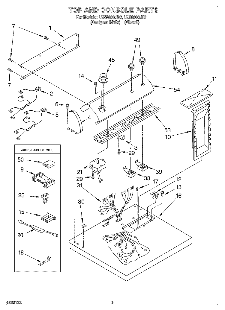 SECTION Diagram and Parts List for LER5600JT0  Whirlpool Dryer