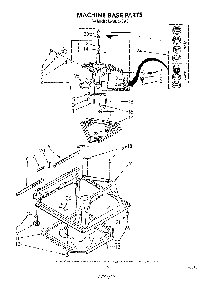 MACHINE BASE Diagram and Parts List for LA5000XSW0  Whirlpool Washer