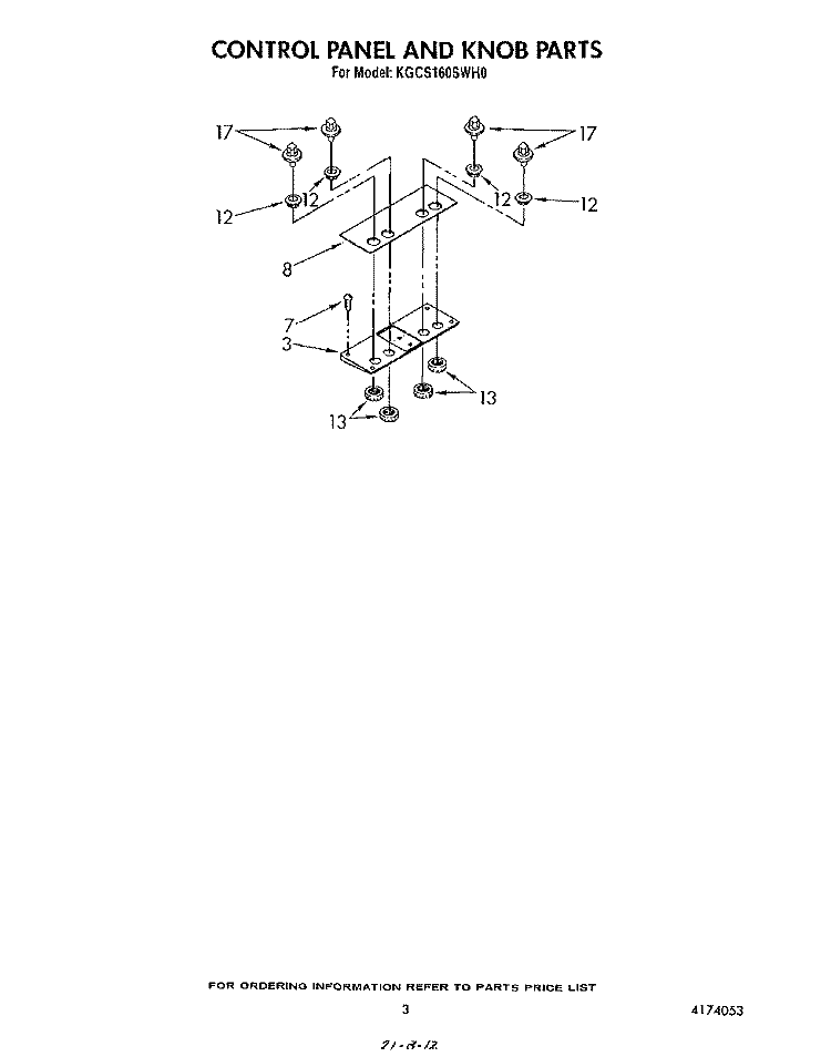 SECTION Diagram and Parts List for KGCS160SWH0  KitchenAid Cooktop