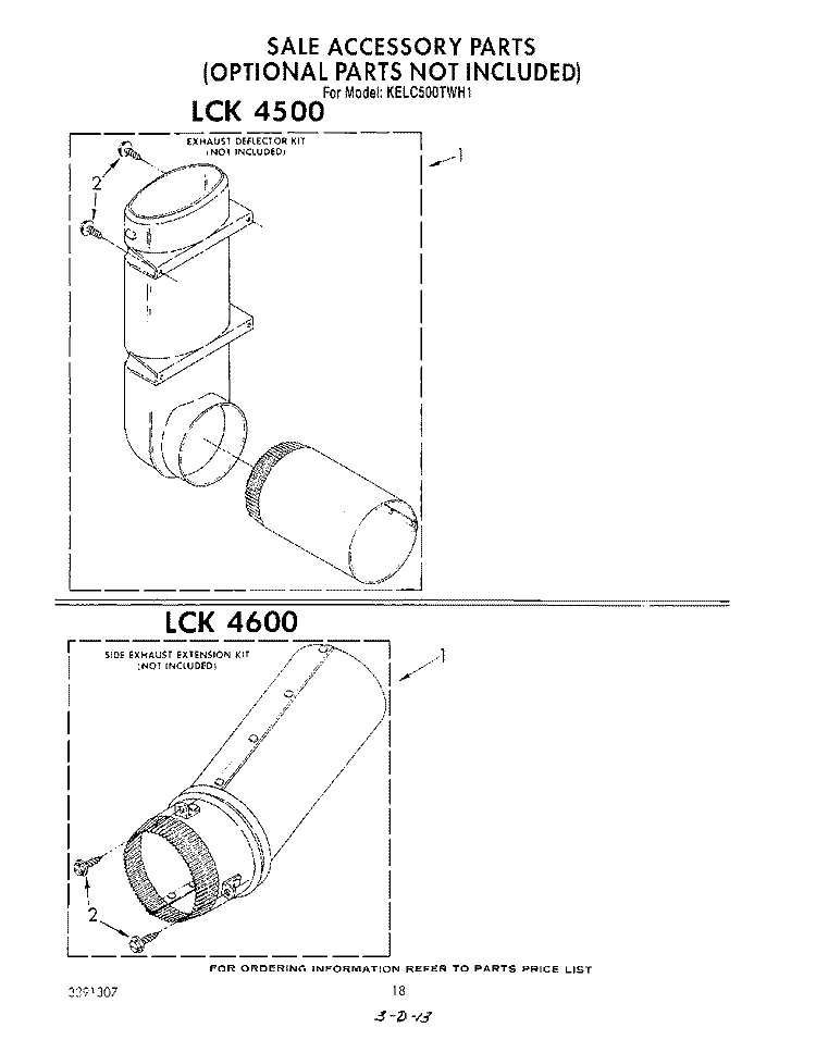 LCK 4500 , LCK 4600 Diagram and Parts List for KELC500TAL1  KitchenAid Washer Dryer Combo
