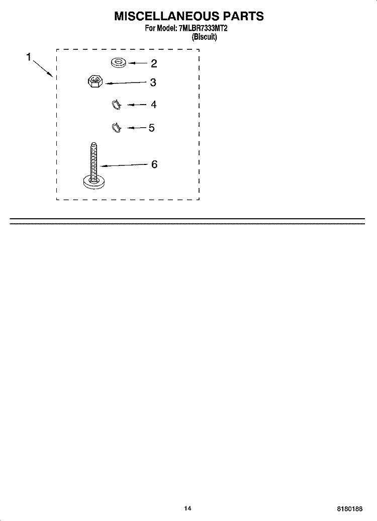 MISCELLANEOUS PARTS - OPTIONAL PARTS (NOT INCLUDED) Diagram and Parts List for 7MLBR7333MT2  Whirlpool Washer