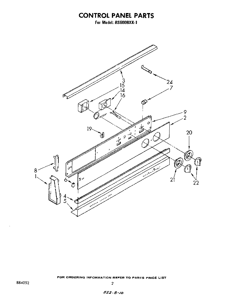 SECTION Diagram and Parts List for RS600BXK1  Whirlpool Range