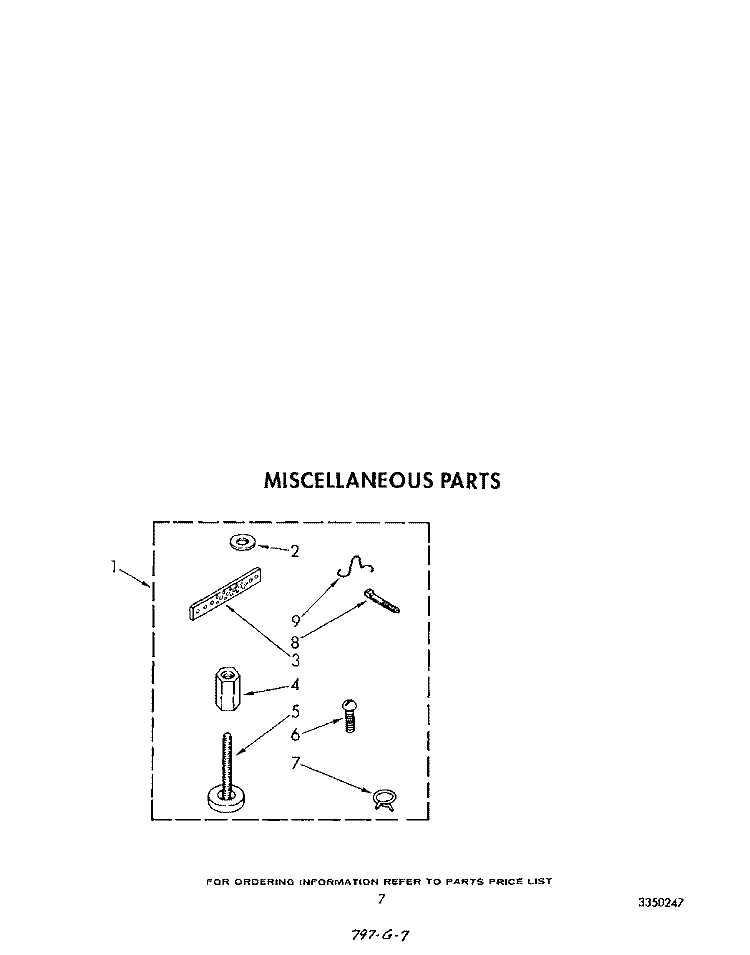 MISCELLANEOUS Diagram and Parts List for LA7900XSW2  Whirlpool Washer