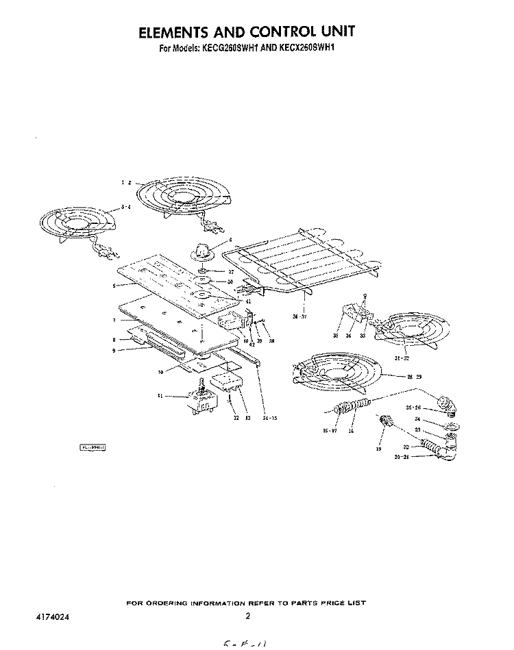 SECTION Diagram and Parts List for KECG260SWH1  KitchenAid Cooktop
