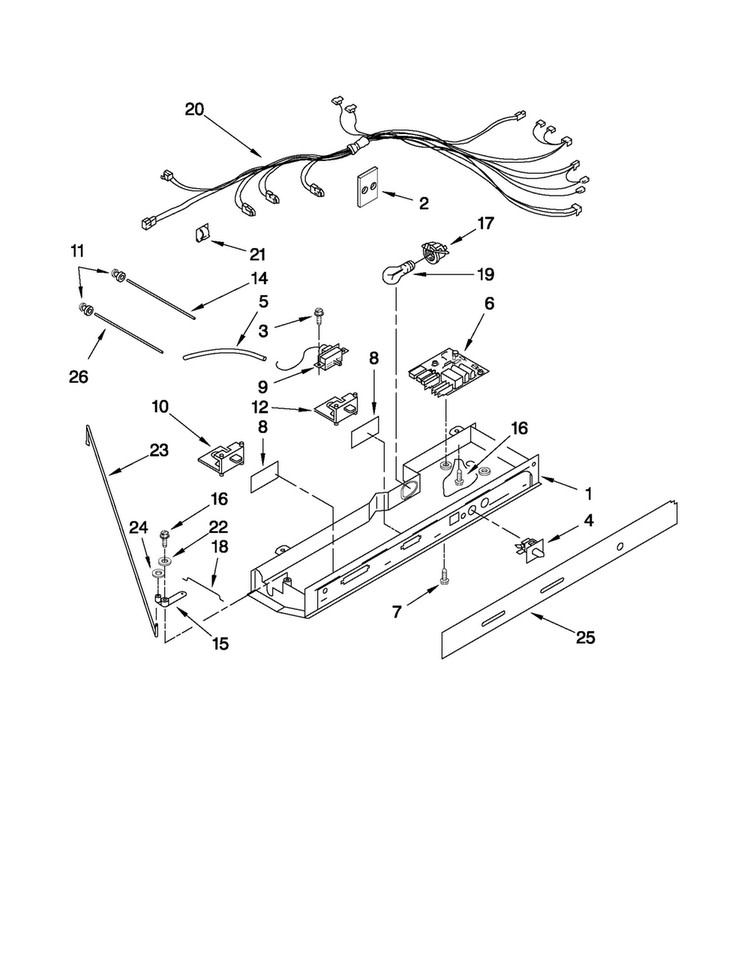 Control Parts Diagram and Parts List for 10641263804  Kenmore Refrigerator