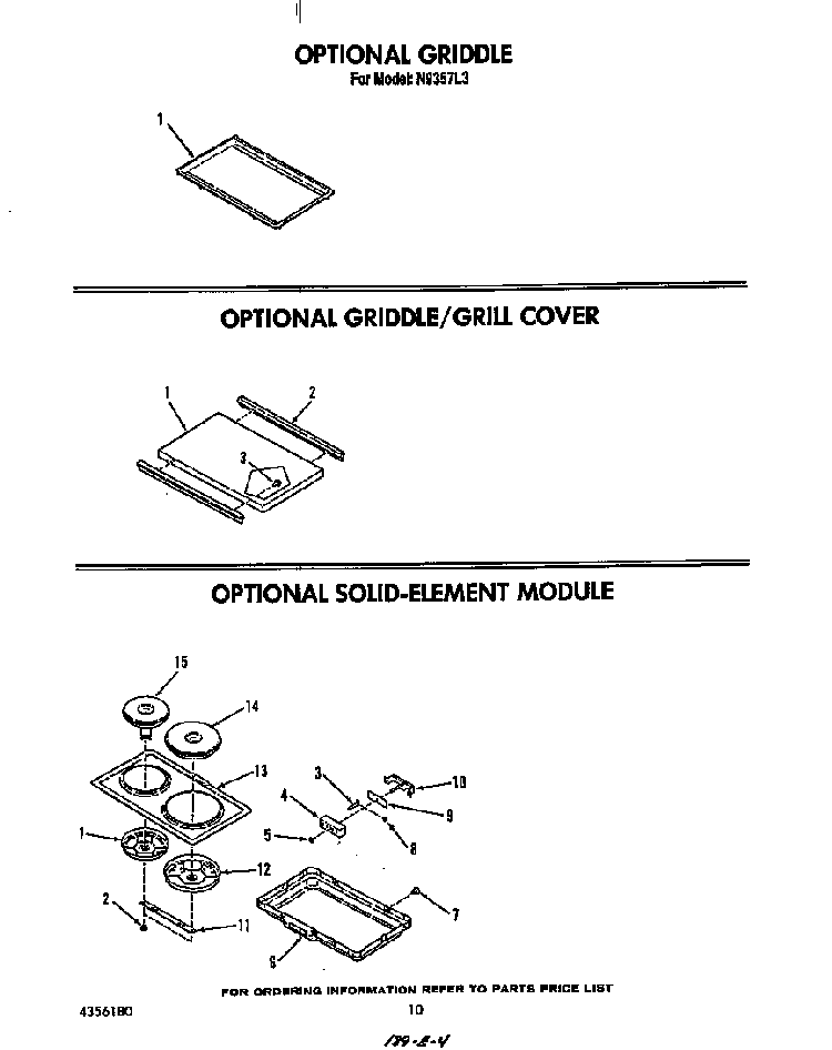 ^griddle Diagram and Parts List for N9357*3  Roper Range