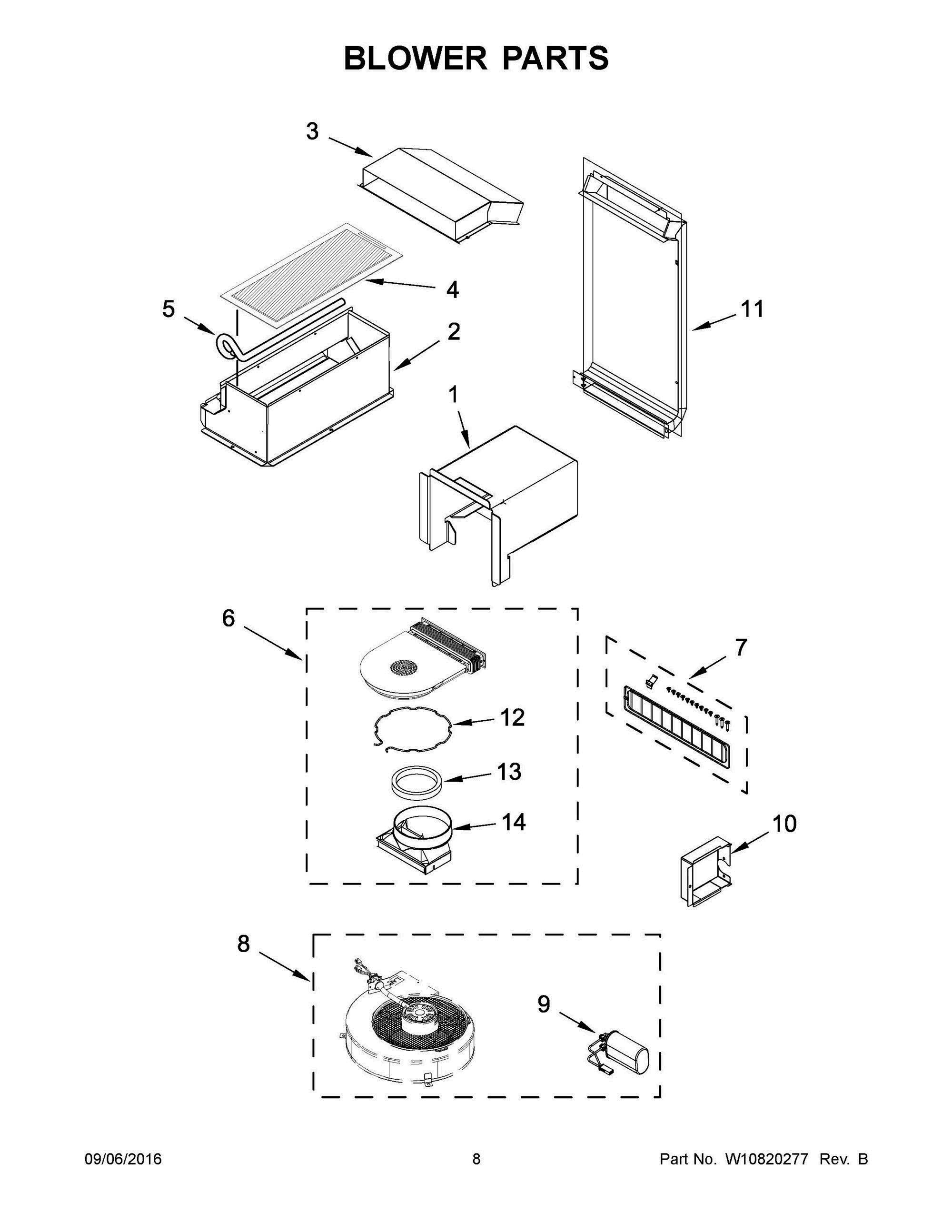05 - BLOWER PARTS Diagram and Parts List for YKSDG950ESS0  Whirlpool Range