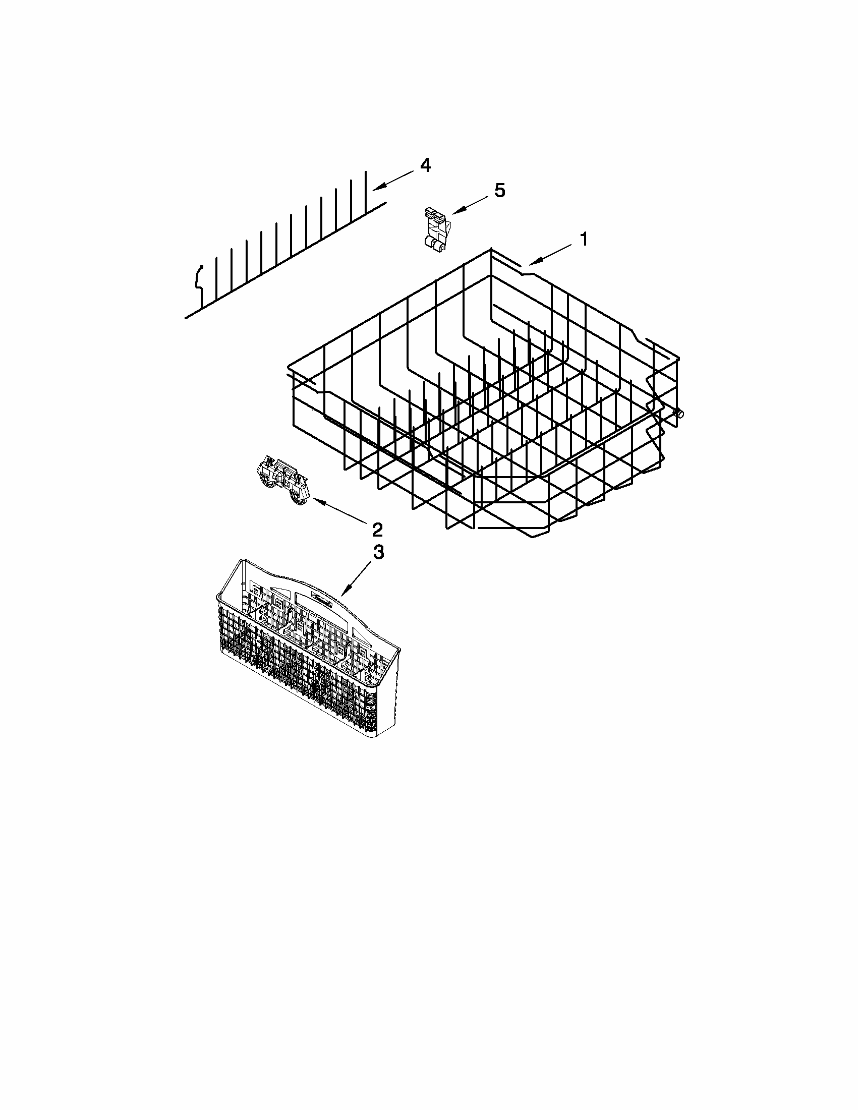 Lower Rack Parts Diagram and Parts List for 66513282K115  Kenmore Dishwasher
