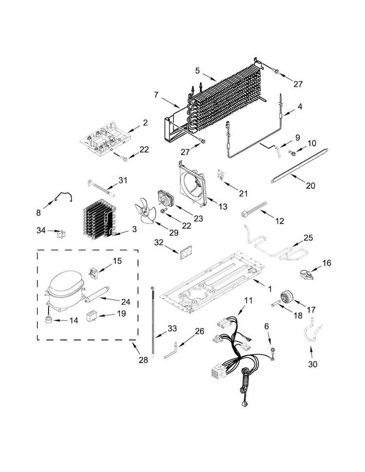 Unit Parts Diagram and Parts List for WRT519SZDM00  Whirlpool Refrigerator
