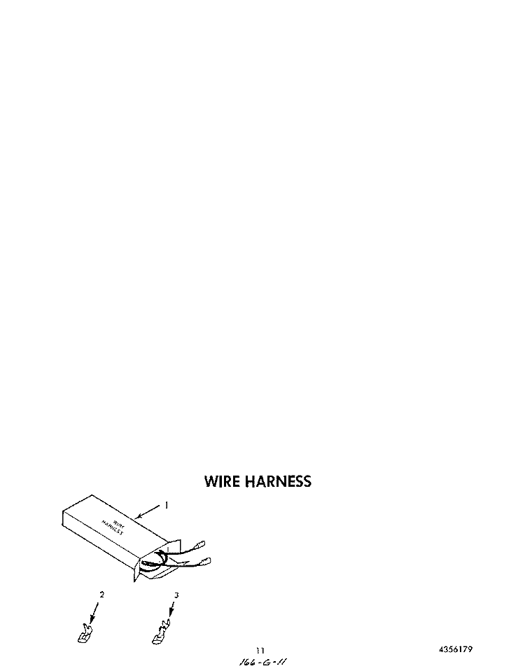 WIRE HARNESS Diagram and Parts List for H6358W1  Roper Range