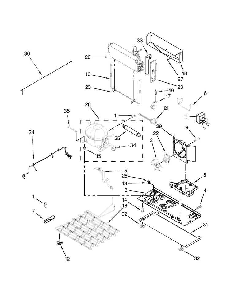 Unit Parts Diagram and Parts List for KRFF707ESS00  KitchenAid Refrigerator