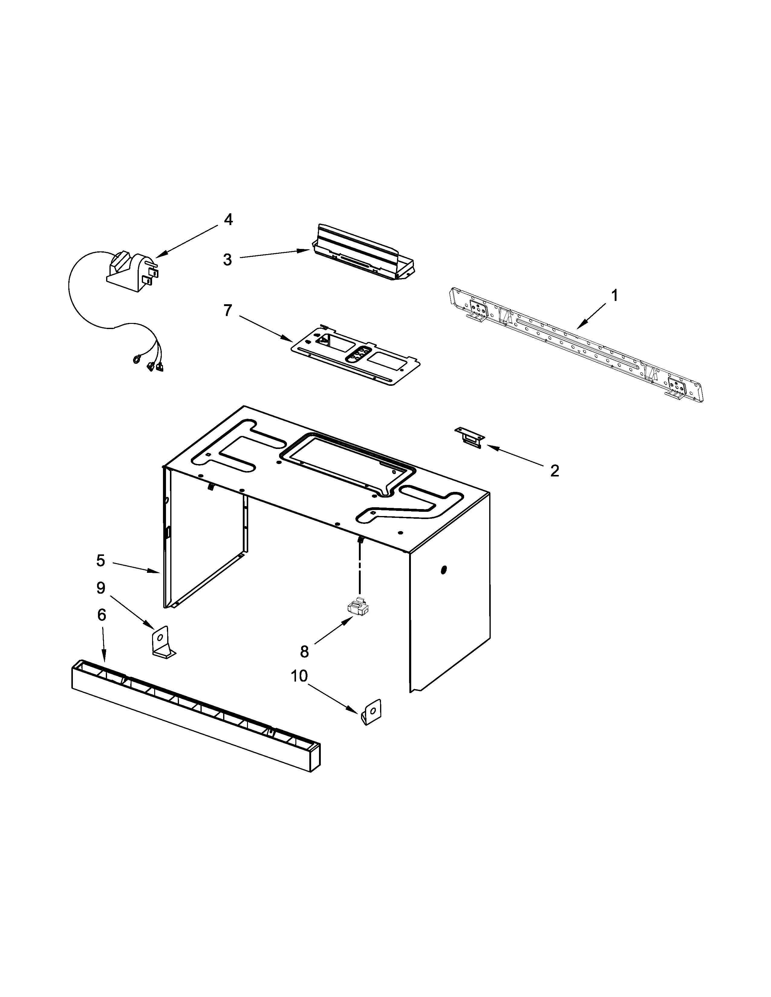 Cabinet And Installation Parts Diagram and Parts List for IMH172DS1  Whirlpool Microwave