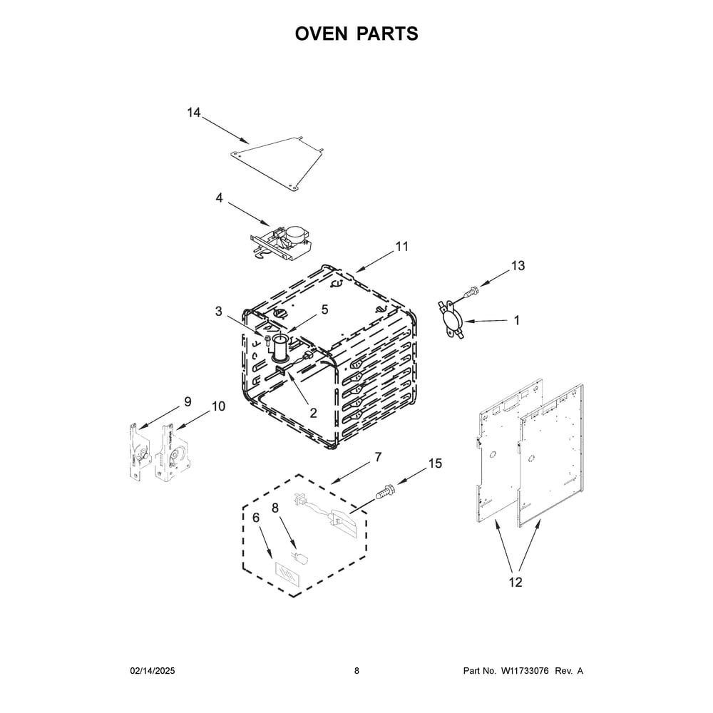 Oven Parts Diagram and Parts List for KFDC506JMB03  KitchenAid Range
