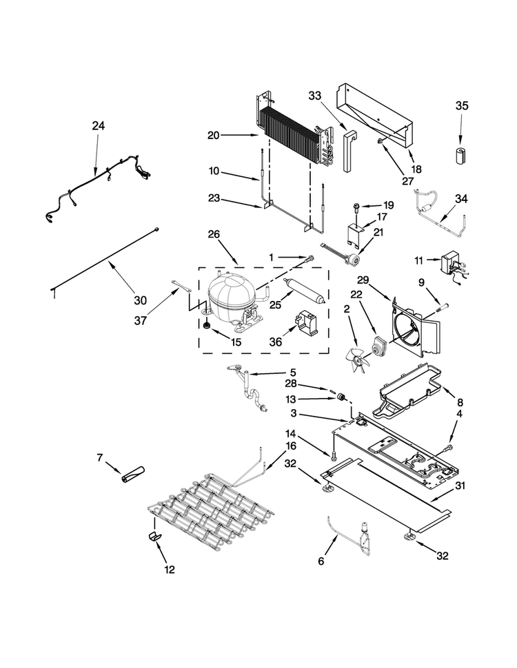 Unit Parts Diagram and Parts List for WRF990SLAM03  Whirlpool Refrigerator
