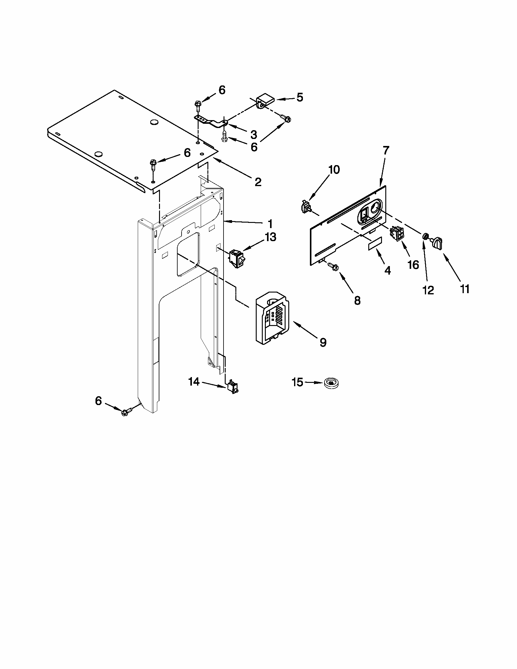 Panel And Control Parts Diagram and Parts List for 66514739110  Kenmore Trash Compactor