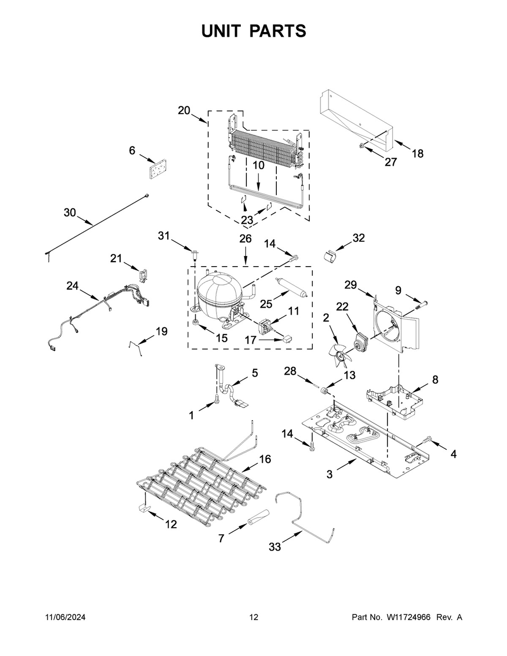 07 - Unit Parts Diagram and Parts List for KRFF577KBS03  Whirlpool Refrigerator