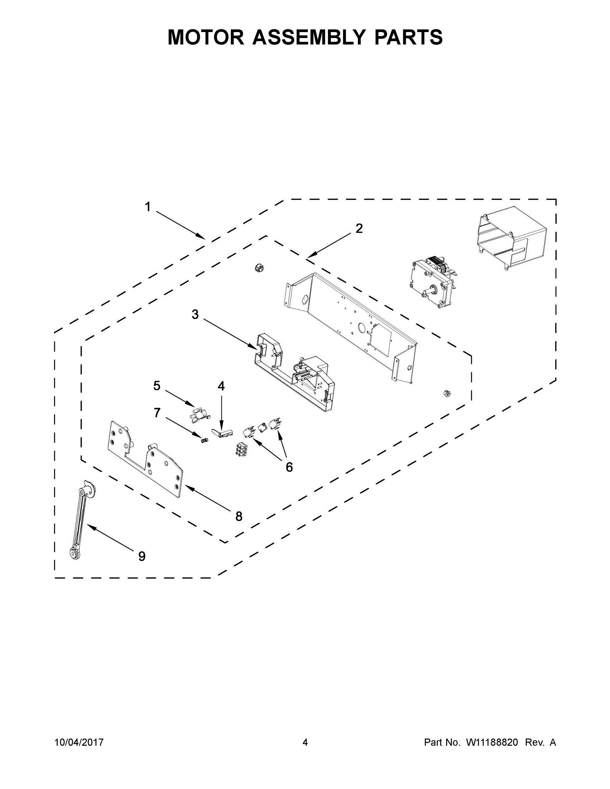03 - MOTOR ASSEMBLY PARTS Diagram and Parts List for JXD7036YS5  Whirlpool Range Hood