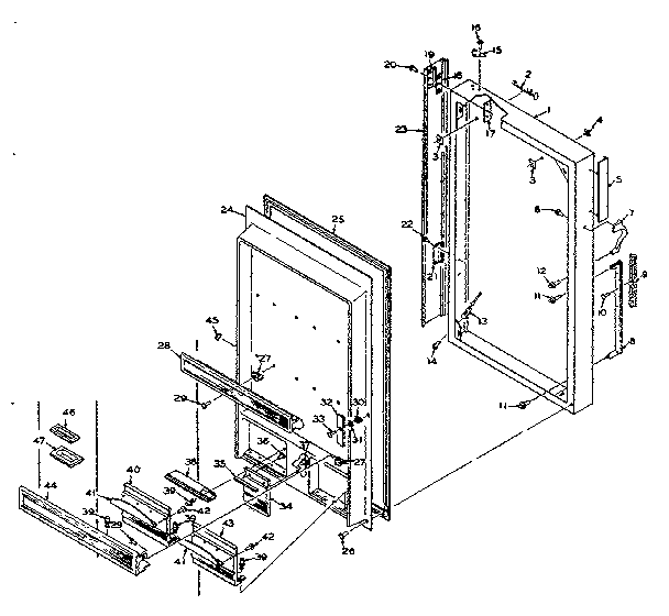 Door Parts Diagram and Parts List for 198NR11G  Kenmore Refrigerator