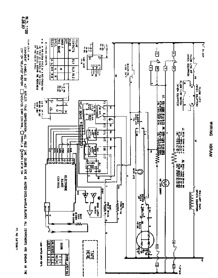 Wiring Diagram Diagram and Parts List for N9457*0  Roper Range