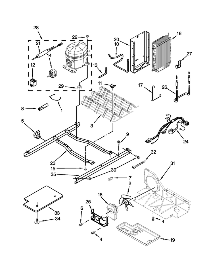 Unit Parts Diagram and Parts List for 7WRS25FDBF02  Whirlpool Refrigerator