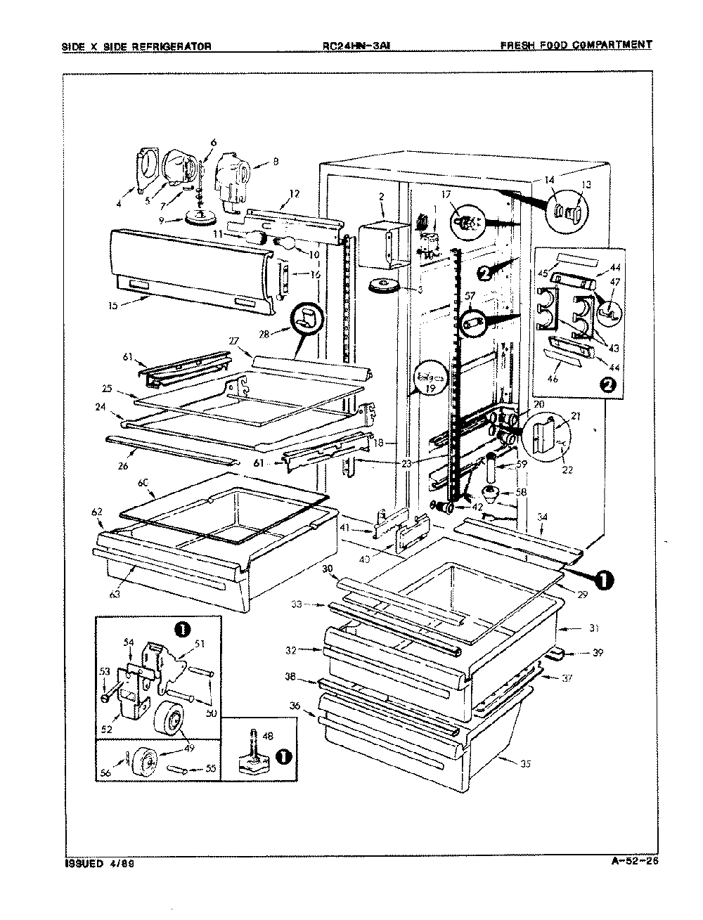 03 - Fresh Food Compartment Diagram and Parts List for RC24HA-3AI  Whirlpool Refrigerator