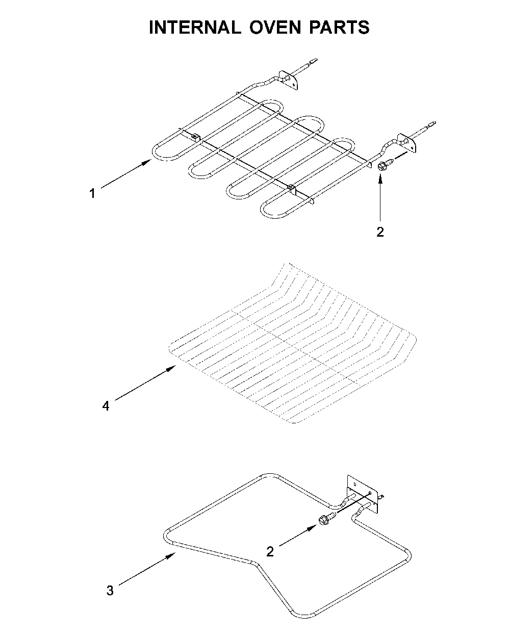 Internal oven parts Diagram and Parts List for WOD51ES4ES02  Whirlpool Wall Oven